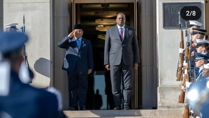 Prabowo Bertemu Menhan AS Lloyd J Austin di Pentagon