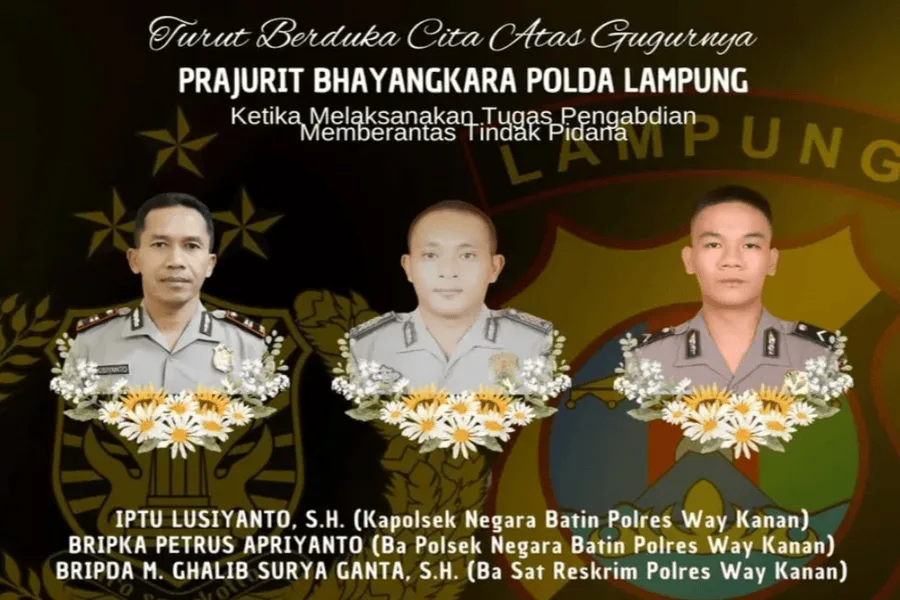 3 Personel Polisi Way Kanan Diberi Kenaikan Pangkat Luar Biasa