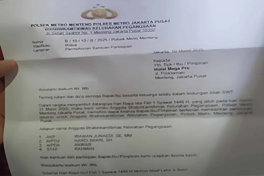 Minta THR, Anggota Polsek Menteng Dicopot Dan Ditahan 20 Hari