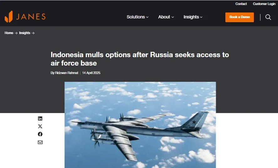 Tulisan Janes Tentang Rusia Meminta Akses Lanud Manuhua