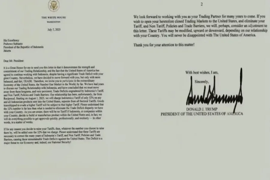 Trump Surati Prabowo, Indonesia Kena Tarif Impor 32%