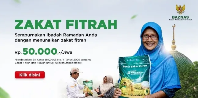 BAZNAS Tetapkan Zakat Fitrah 2026 Sebesar Rp50.000 per Jiwa