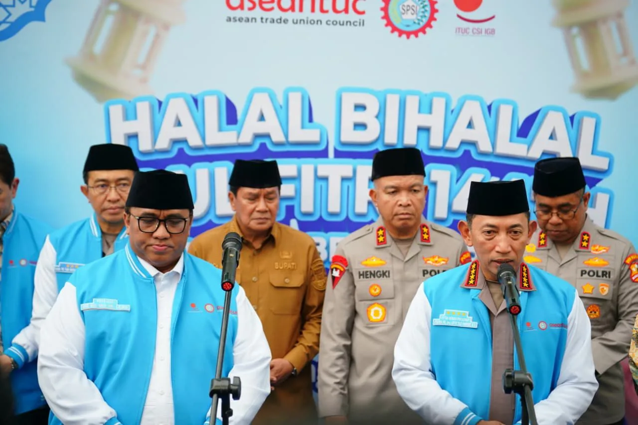 Halal Bihalal Buruh, Kapolri Minta Ciptakan Iklim Investasi Kondusif