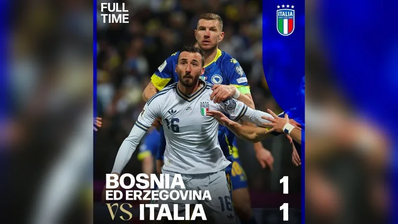 Kalah dari Bosnia-Herzegovina, Italia Gagal ke Piala Dunia untuk Ketiga Kalinya