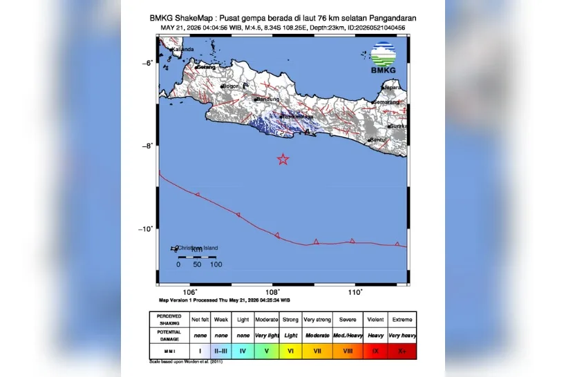Pangandaran Diguncang Gempa M 4,6