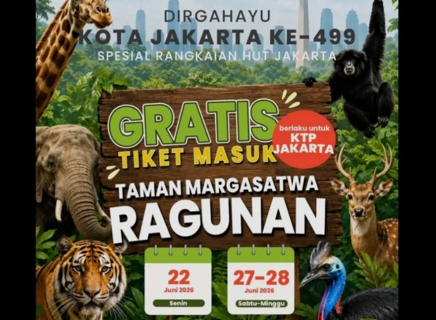 Hore, Ragunan Gratiskan Tiket Masuk Pas Momen HUT Jakarta