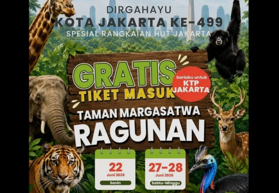 Hore, Ragunan Gratiskan Tiket Masuk Pas Momen HUT Jakarta