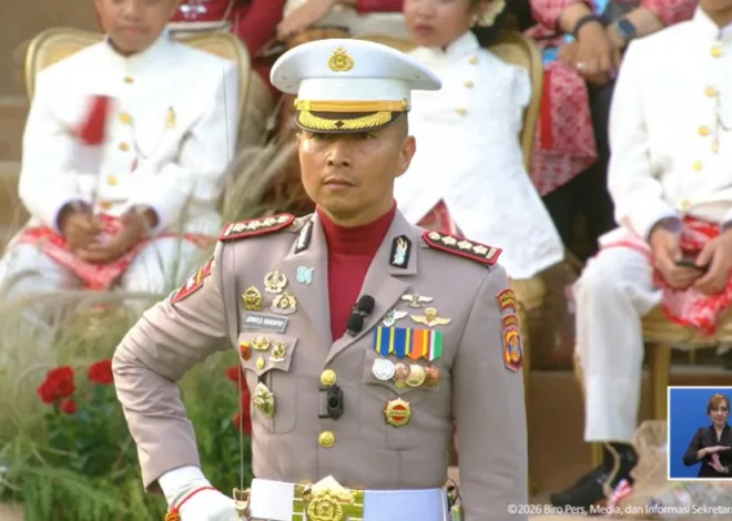 Sosok Kombes Jerrold, Danup Penurunan Bendera Merah Putih HUT RI ke-81 Di Istana
