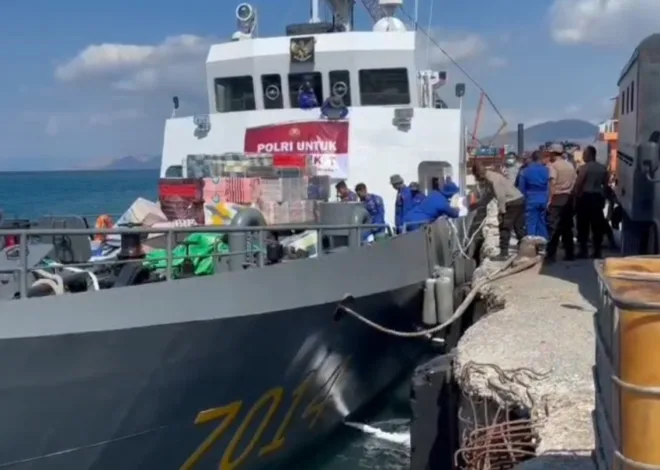 Gempa Flores, KP BIMA-7014 Baharkam Bantu Salurkan Logistik Bantuan